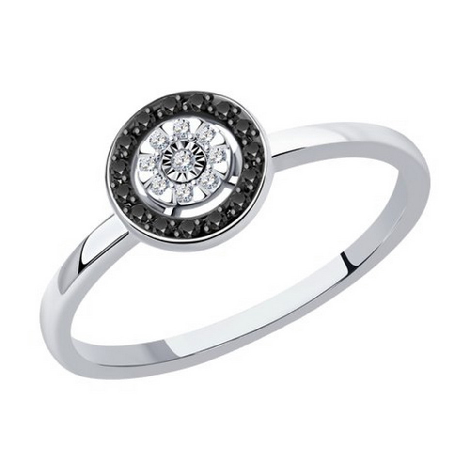 Кольцо из белого золота с бриллиантами (047393)