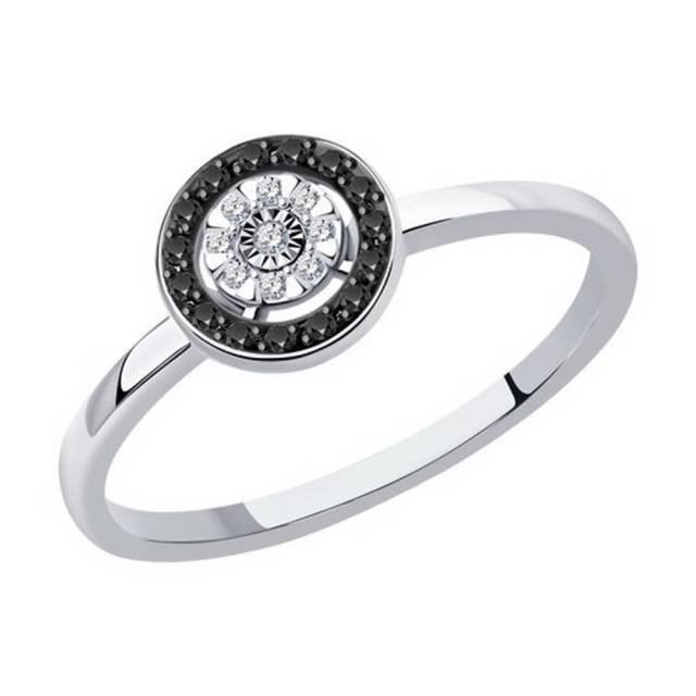 Кольцо из белого золота с бриллиантами (047393)