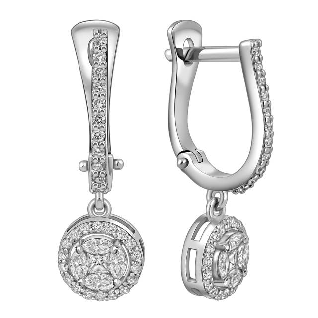 Серьги из белого золота с бриллиантами (050649)