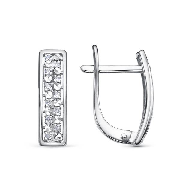 Серьги из белого золота с бриллиантами (061310)