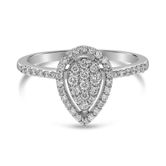 Кольцо из белого золота с бриллиантами (060959)