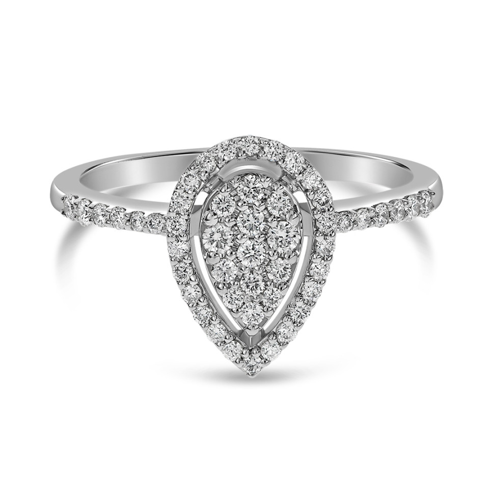 Кольцо из белого золота с бриллиантами (060959)