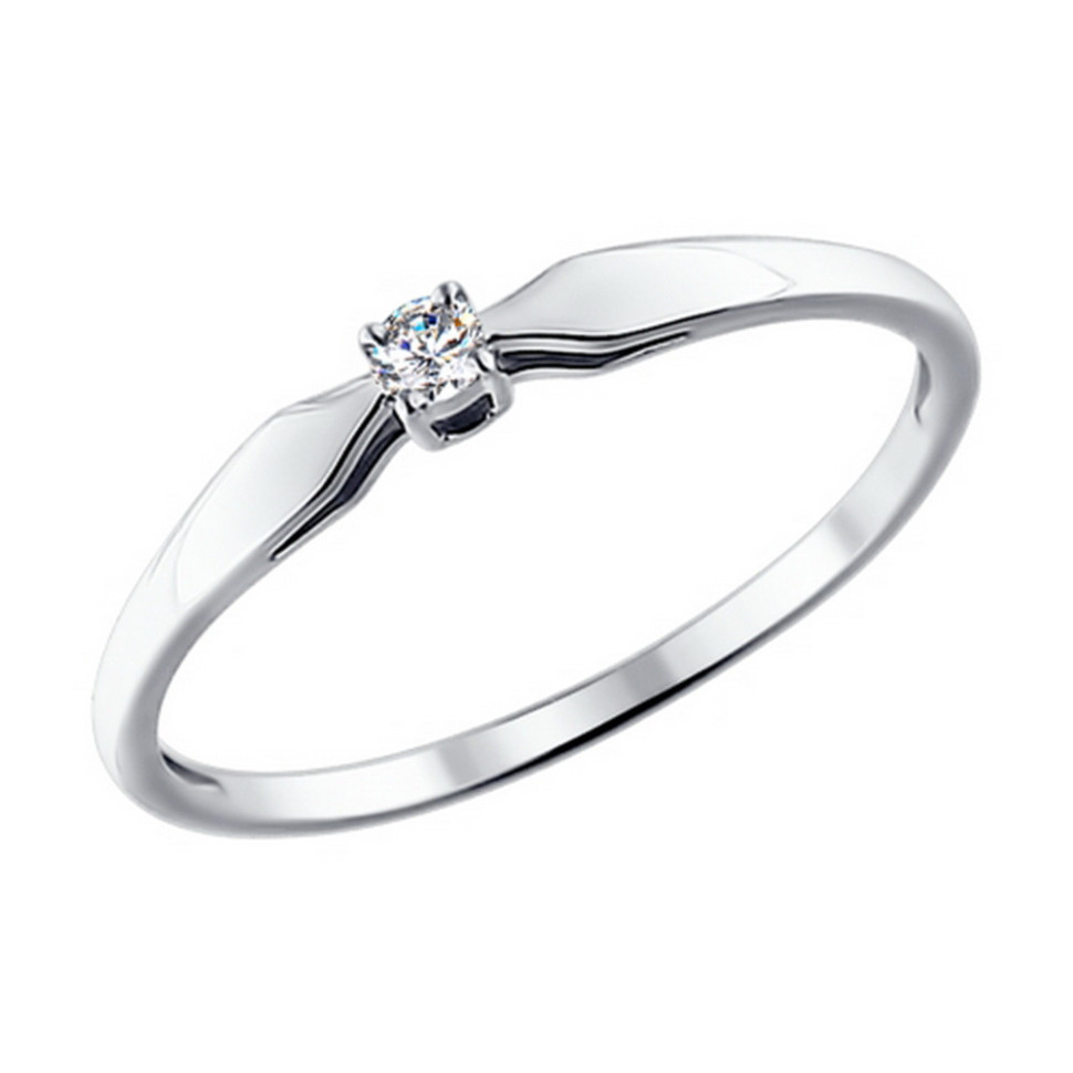 Помолвочное кольцо из белого золота с бриллиантом (027067)