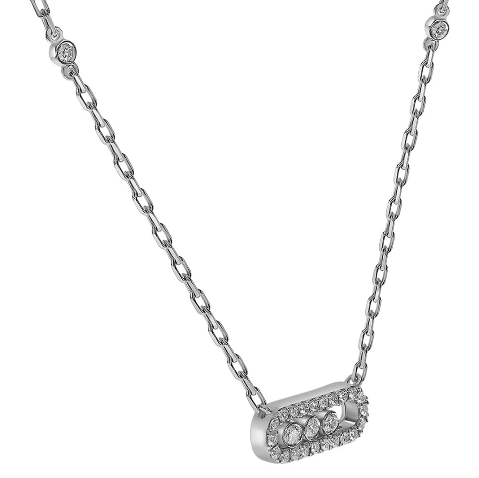Колье из белого золота с бриллиантами (061616)