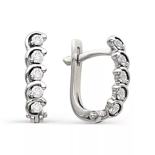Серьги из белого золота с бриллиантами (030436)