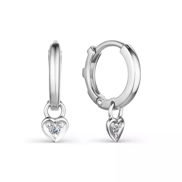 Серьги из белого золота с бриллиантами (046050)