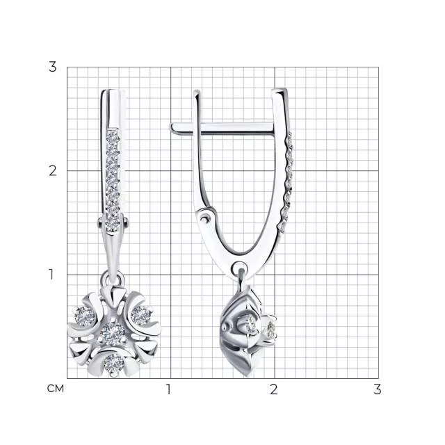 Серьги из белого золота с бриллиантами (047383)